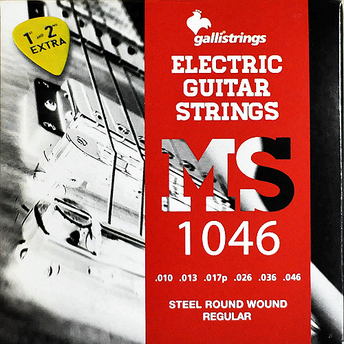 이테리 갈리 일렉기타 스트링 [추가 1~2번줄+피크포함]Galli String - MS1046 Steel Electric (010-046) Safer Package
